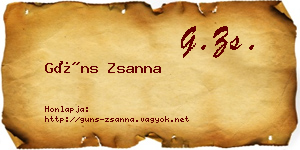 Güns Zsanna névjegykártya